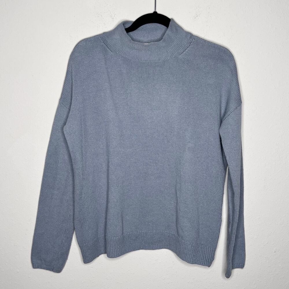The White Company Mock Neck Cashmere Blend Sweater Gray Size 6